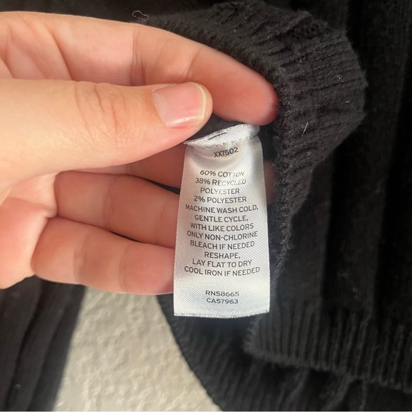 ABOUND Long Sleeve Ribbed Cropped Cardigan Black Size Large - Picture 10 of 10